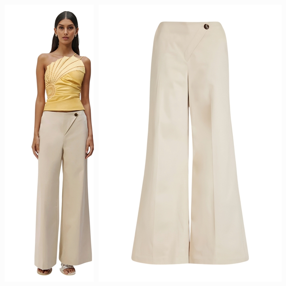 Jonathan SimkhaiRory Draped Pant in Vanilla Size 0 NWT